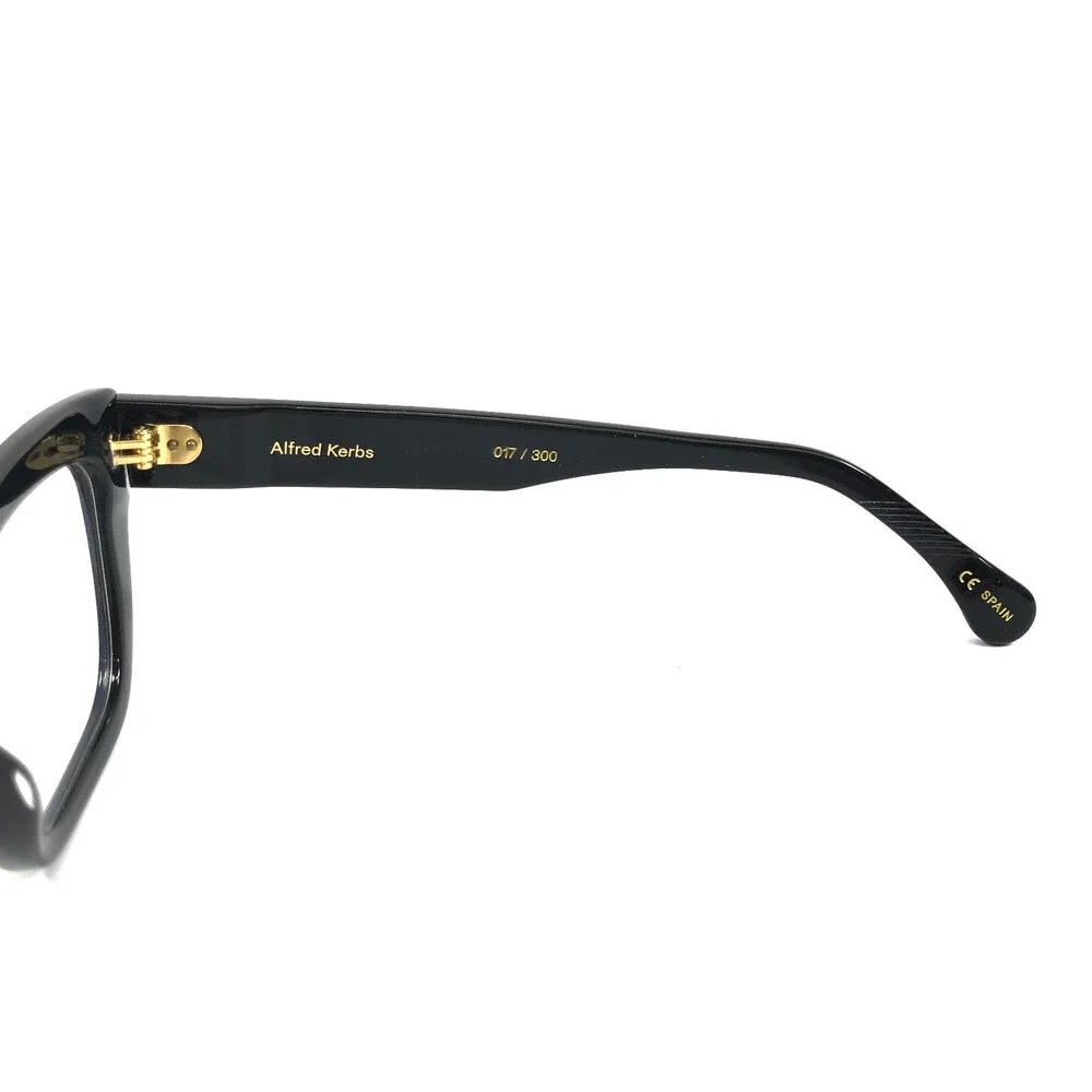 Alfred Kerbs Eyeglasses Frames Sylvia BK Shiny Black Cat Eye Full Rim 52-19